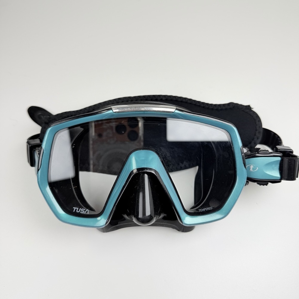 TUSA Freedom Elite M1003QB-OG Scuba Dive Mask Ocean Green Black w/ Case